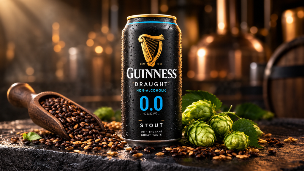 Guinness 0.0 non alcoholic beer ingredients malted barley hops and cold filtration brewing process